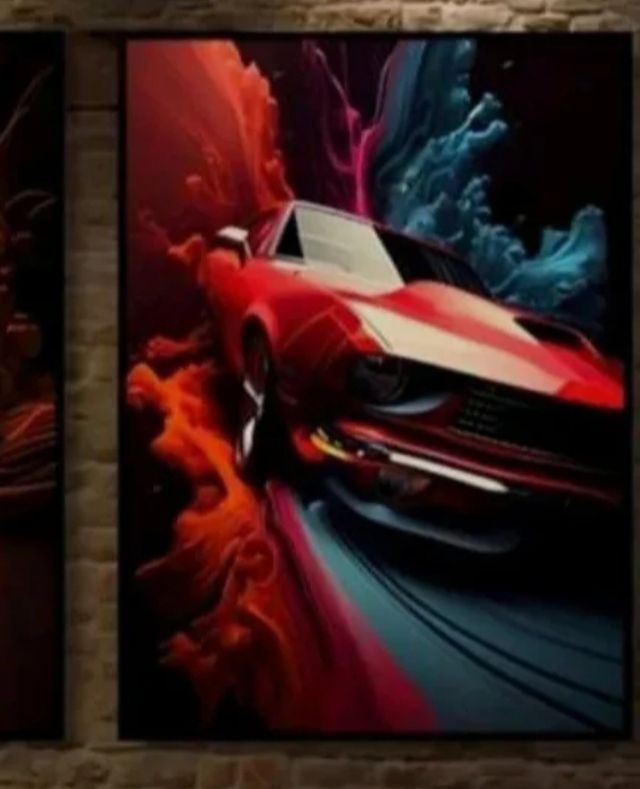 PÓSTER DE COCHES EFECTO COLOR ARTE SPLASH VARIEDAD