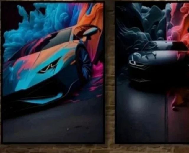 PÓSTER DE COCHES EFECTO COLOR ARTE SPLASH VARIEDAD