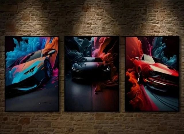 PÓSTER DE COCHES EFECTO COLOR ARTE SPLASH VARIEDAD