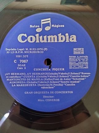 Vinilo LP Conchita Piquer (1970) Copla