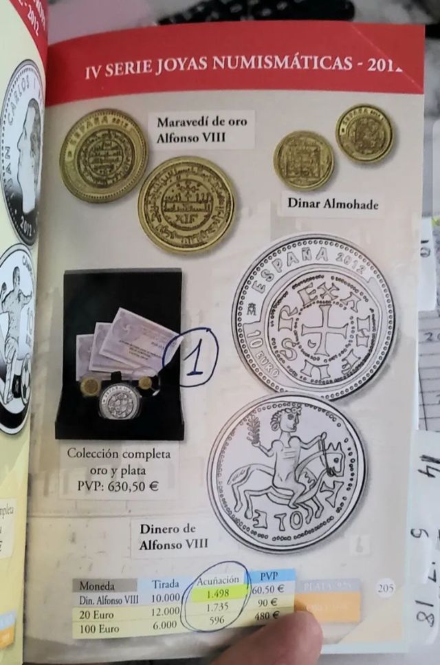 Moneda 10€ 2012 Joyas Numismáticas Alfonso VIII. R