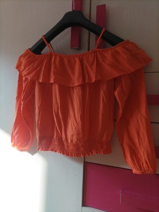 Camiseta cuello barco de manga larga niña 9-10 año