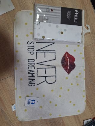 Cortina ducha y alfombra baño - Never Stop Dreamin