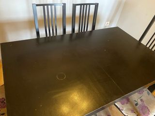 Mesa Comedor 6 sillas - Madera oscura