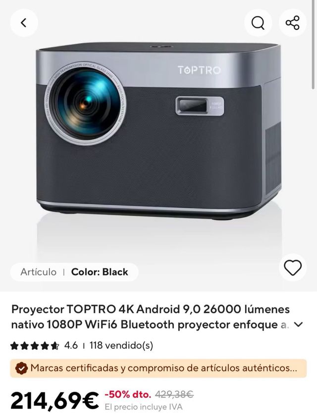 Proiettore TOPTRO 4K Android WiFi 6