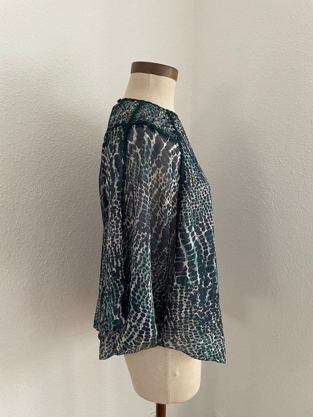 Blusa Hoss Intropia M - Verde/Azul