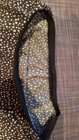 Falda midi lunares - negra y blanca. Goma cintura