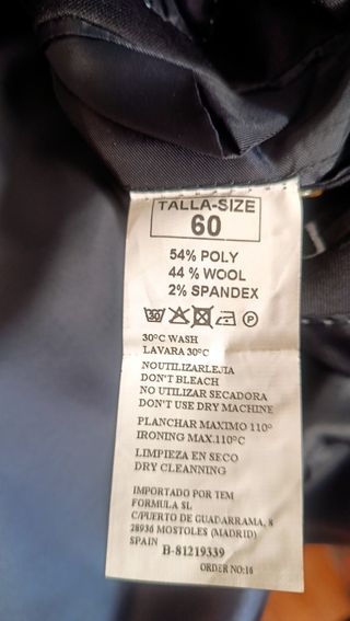 chaqueta -azul oscuro-marca roberto bassi-talla 60