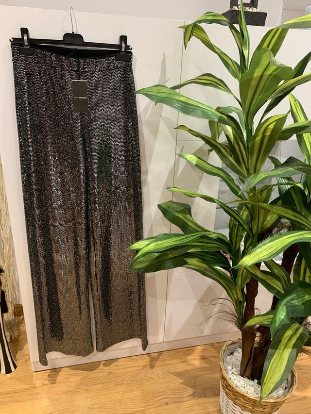 Pantalones Sfera brillo plata