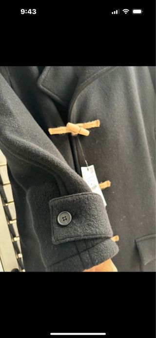 Abrigo de lana Zara negro talla S