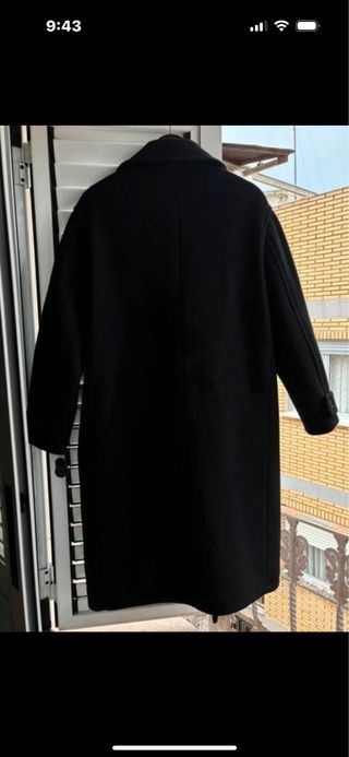Abrigo de lana Zara negro talla S