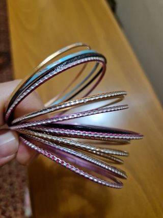 Braccialetti metallici multicolor x10