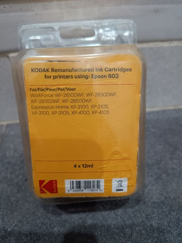 4 Cartucho Epson 603 Kodak negro color precintado