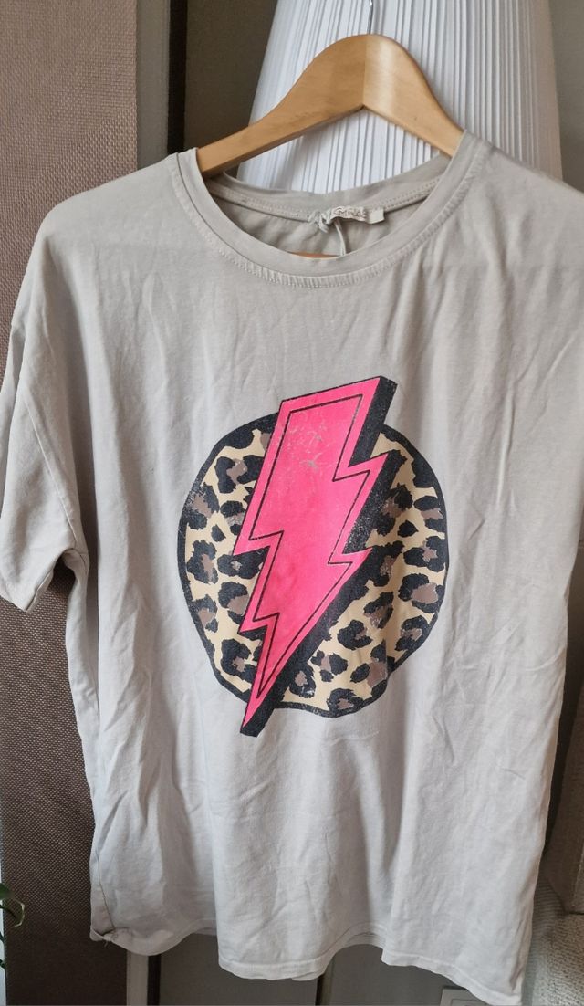 Camiseta GMILANO beige - Rayo fluor