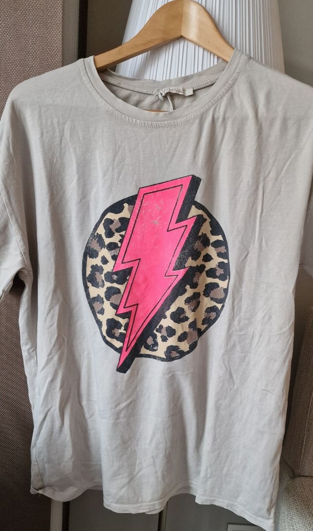 Camiseta GMILANO beige - Rayo fluor