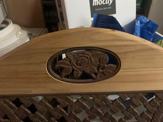 Banco jardín antiguo madera metal restaurado