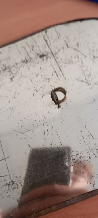 Espejo metálico dorado - antiguo