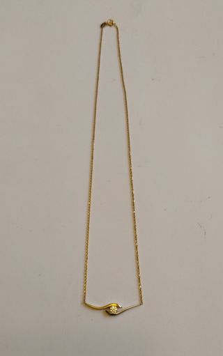 Collar, gargantilla oro 18 kt con adorno circonita