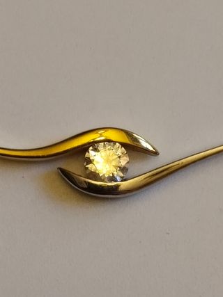 Collar, gargantilla oro 18 kt con adorno circonita