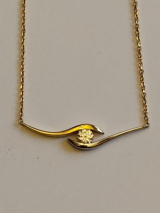 Collar, gargantilla oro 18 kt con adorno circonita