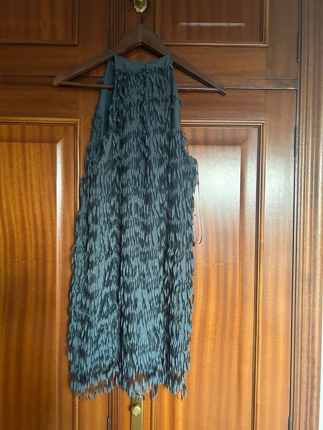 Vestido flecos verde oliva - NUEVO