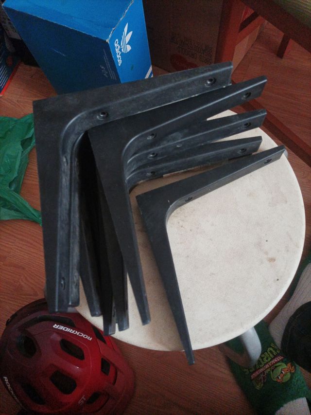 10 Soportes Ikea - Escuadras Plásticas Negras