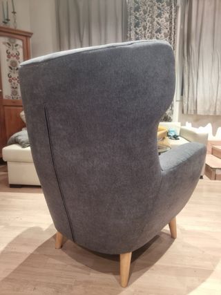 Sillón orejero gris - Moderno funda lavable