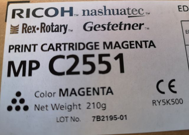 Tóner Ricoh MP C2551 Magenta