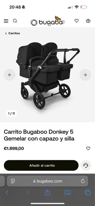 Bugaboo Donkey 5 Twin Negro