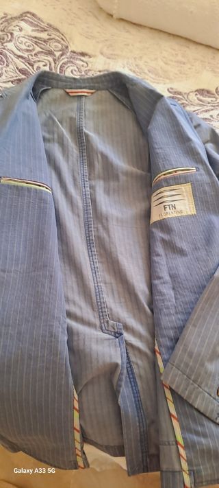 Chaqueta azul pinstripe caballero