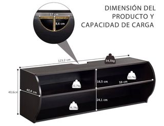 Mueble TV negro - madera