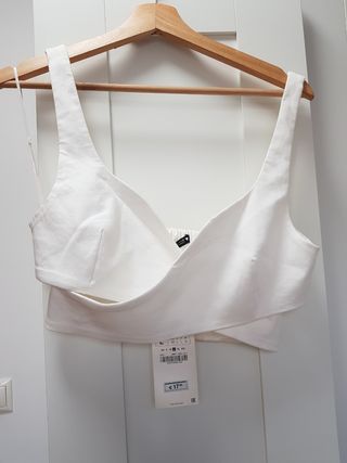 Crop top Zara blanco - Talla L