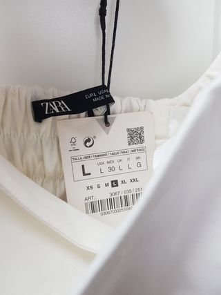 Crop top Zara blanco - Talla L