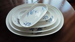 Vajilla Bidasoa porcelana blanco y azul