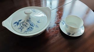 Vajilla Bidasoa porcelana blanco y azul