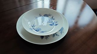 Vajilla Bidasoa porcelana blanco y azul