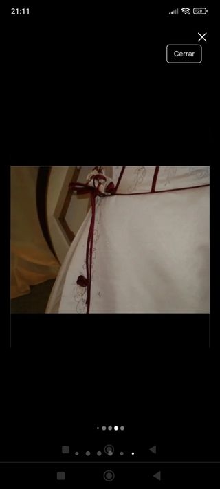 Vestido novia talla grande blanco-rojo