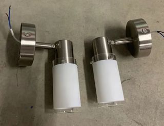 2 Focos Pared Interior - Metal/Blanco