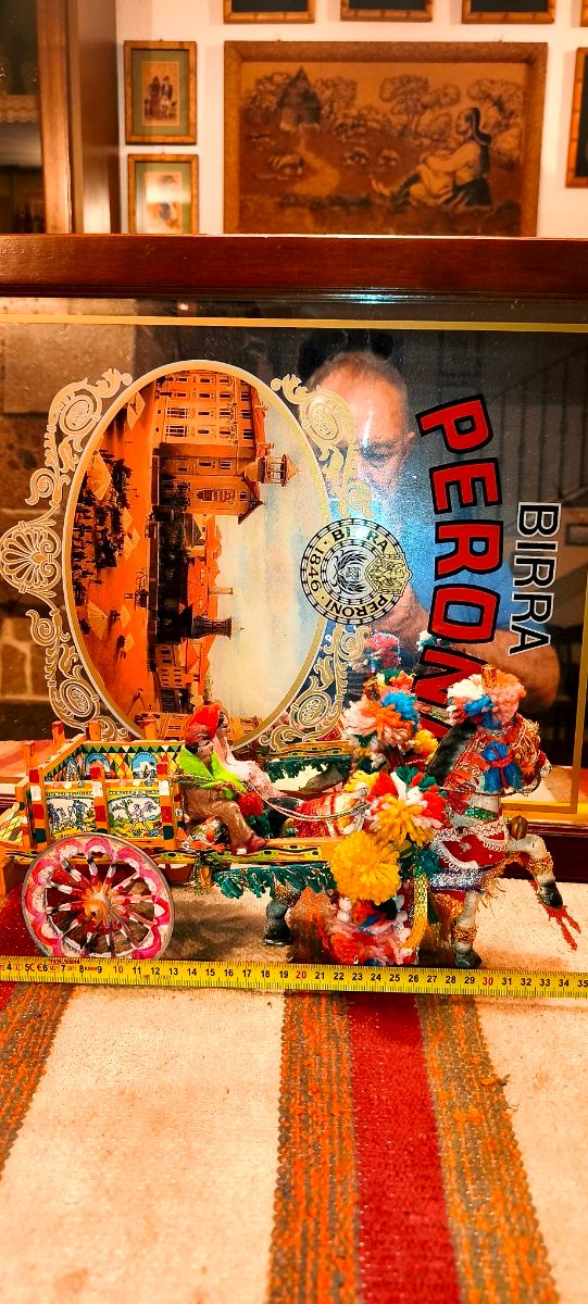 Cm 35 Carrettino Anni ‘70 In Legno Cavallo Cartape