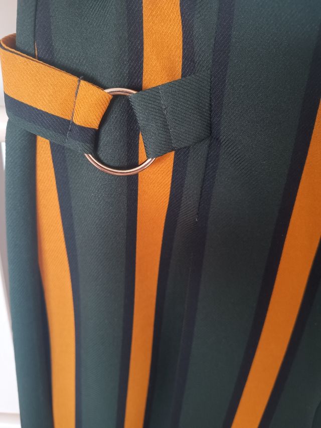 Pantalón rayas verde oscuro-naranja