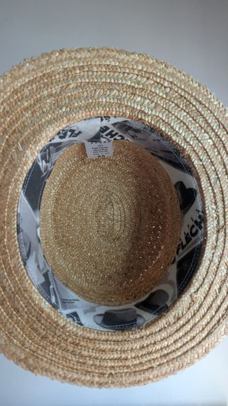 Sombrero Canotier beige y negro
