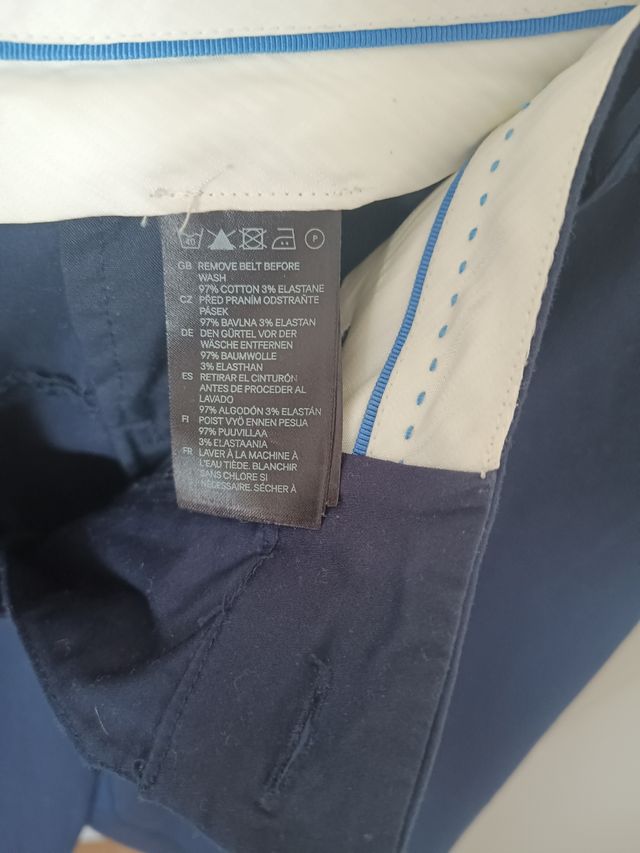 Pantalones traje verano - beige, azul