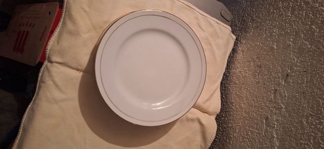 6 Platos postre porcelana dorado