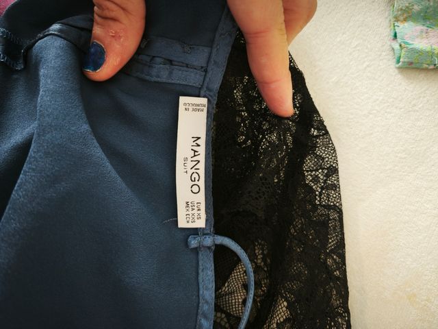 Camiseta tirantes Mango azul marino