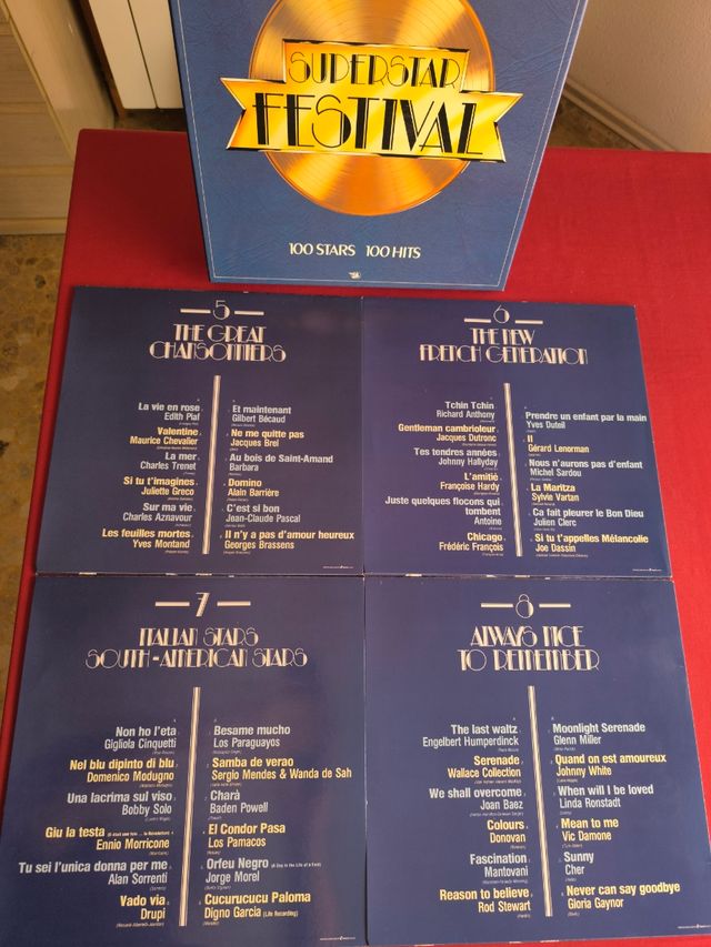 Caja 8 Lps Superstar Festival, 100 Stars, 100 Hits