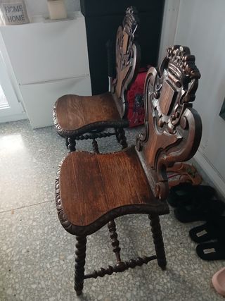 2 Sillas Clásicas Barroco Madera