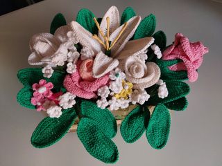 Bouquet uncinetto fiori handmade