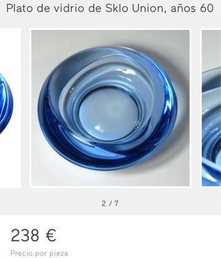 Cenicero Cristal Murano Azul