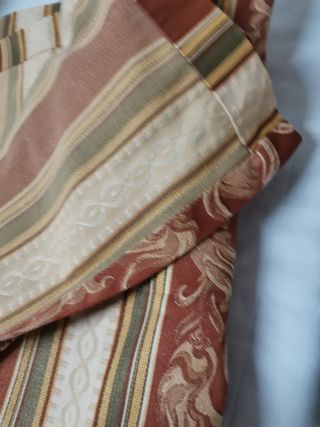 Cortinas rayas beige y marrón