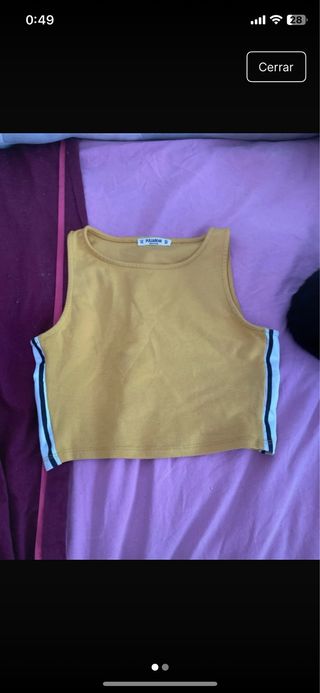 Top corto Pull&Bear amarillo XS